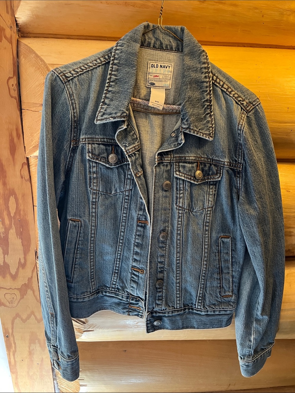 Old Navy Light Blue Denim Jacket with Classic Button Front
